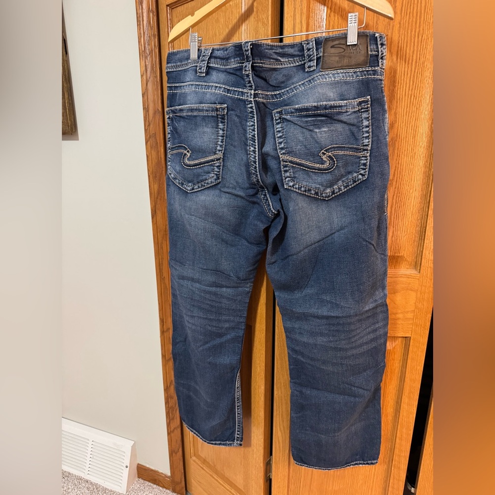 Silver Jeans Men’s Dark Indigo Straight Leg Jeans. 34 x 30 - Picture 2 of 6